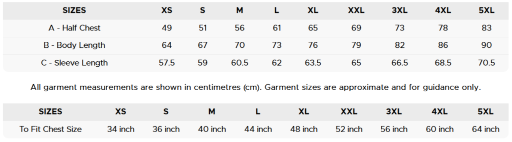 mens hoodies sizing